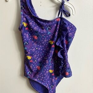 Pique-nique Purple and Yellow One Piece Swimwear with Playful Pattern 8 years